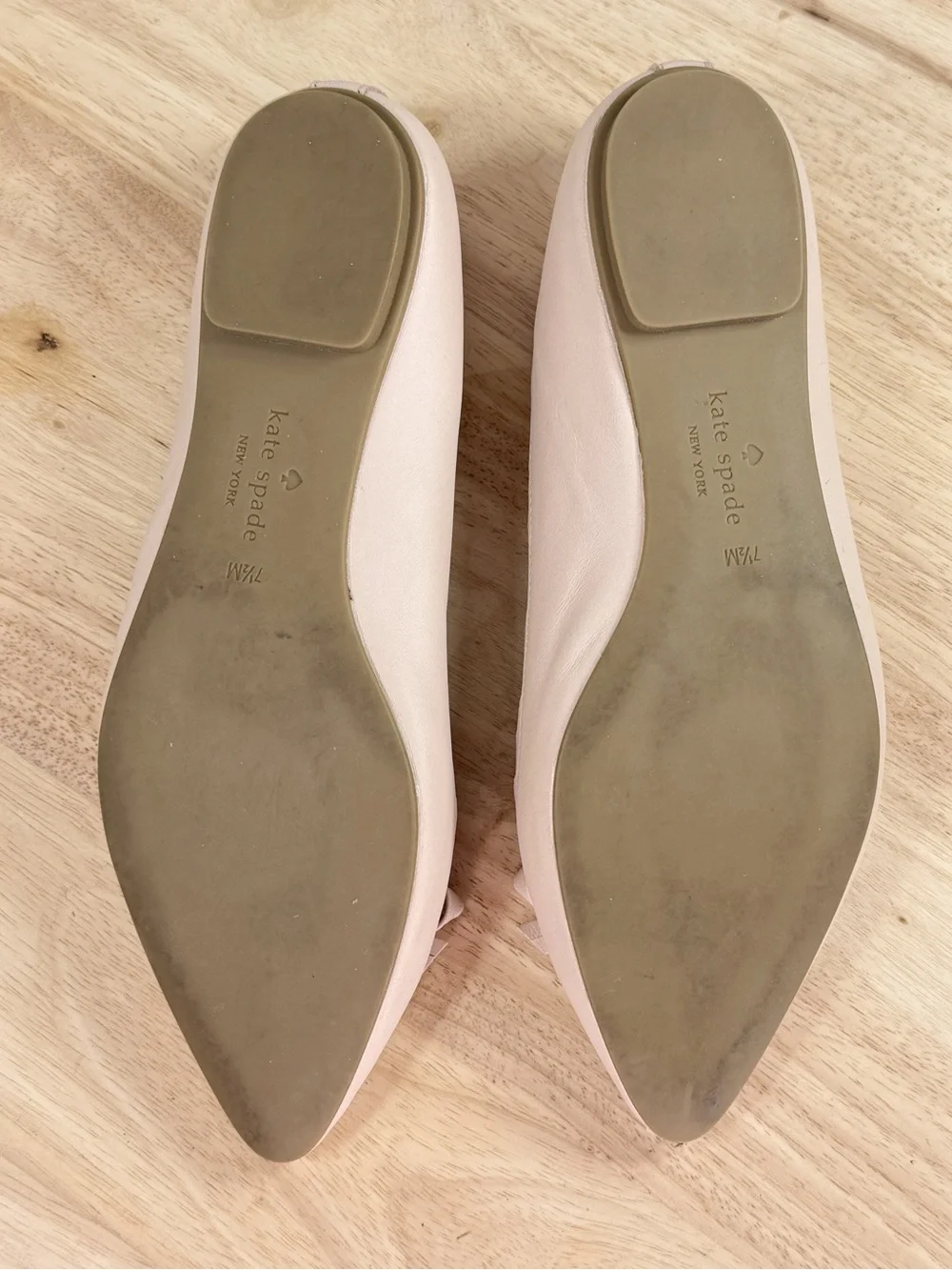 Kate Spade Elent Flex Scallop Edge Ballet Flats Blush Tan 7.5 Leather Neutral